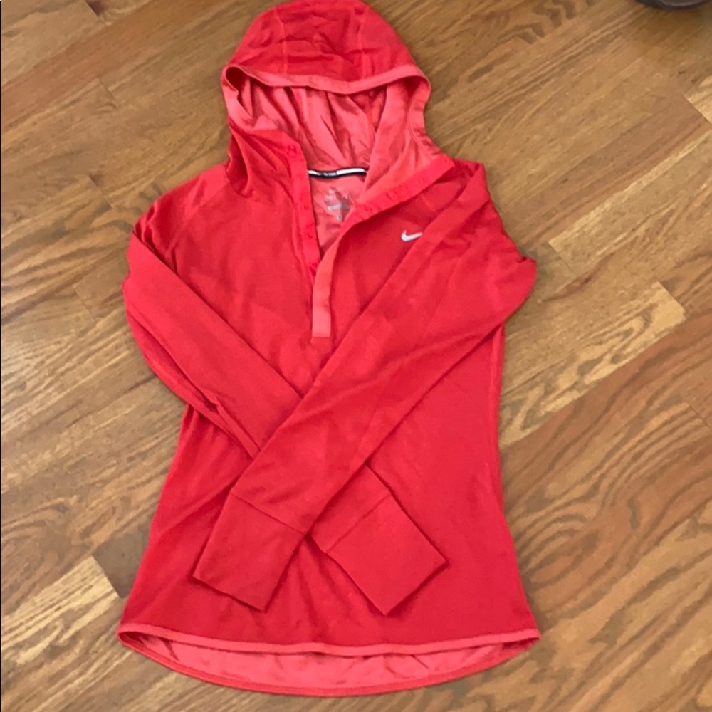 Nike Running Long Sleeved Hooded Dri-fit in Red